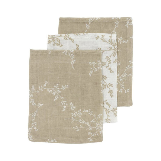 HYDROFIELE WASHANDJES 3-PACK BRANCHES - SAND - 20X17CM