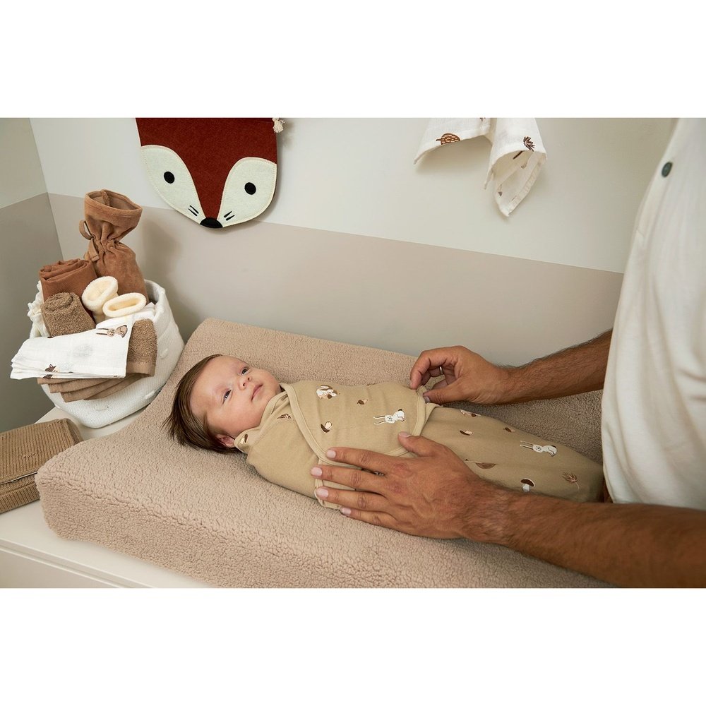 Swaddle/inbakerdoek - forest animals sand