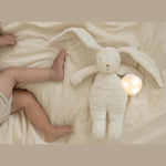 Moonie Konijn The Humming Bunny Organic 2.0 - Polar Natur | Witte Ruis Knuffel Met Lichtje
