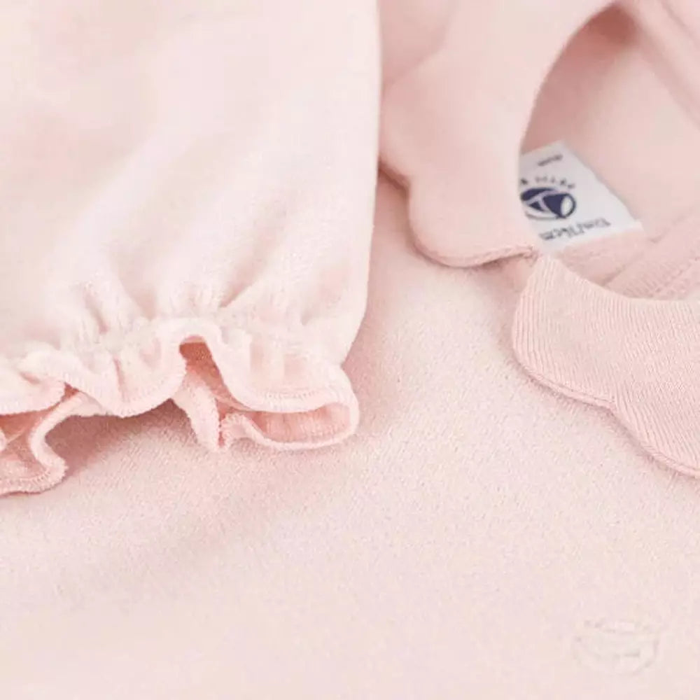 Pyjama Bébé Velours Rose Uni 