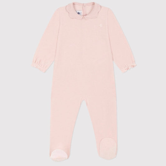 Pyjama Bébé Velours Rose Uni 