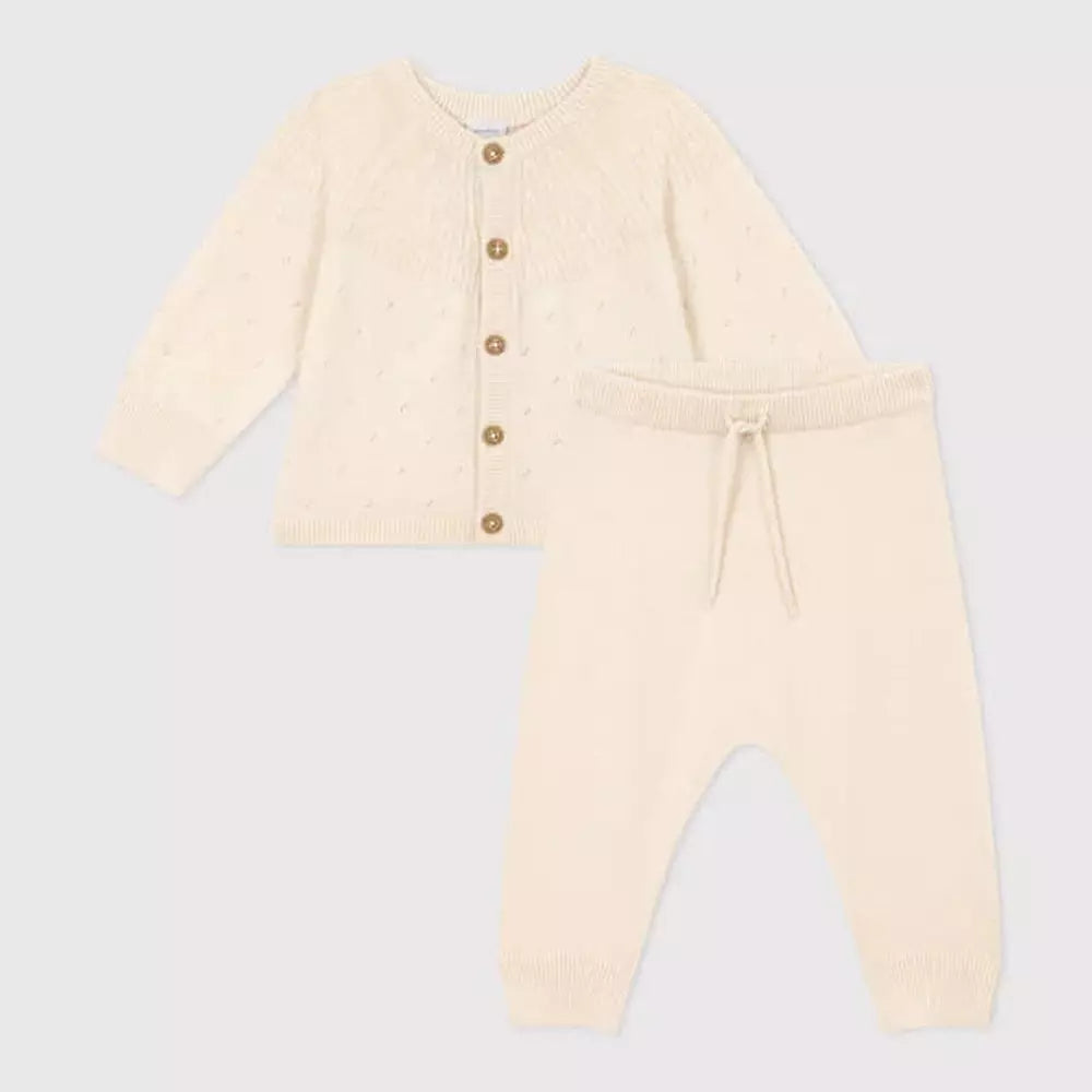 Ensemble jersey de laine et coton - beige