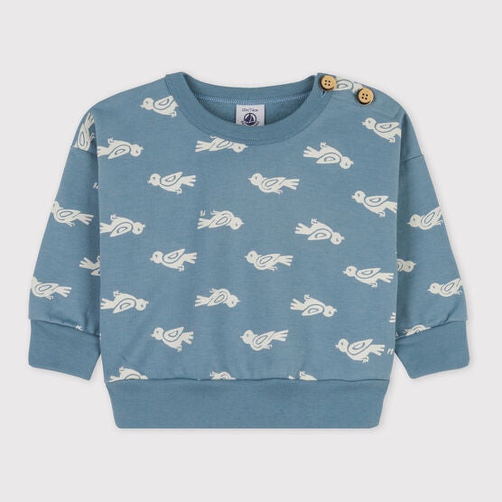 SWEATER IN KATOEN MET PRINT VOGELTJES