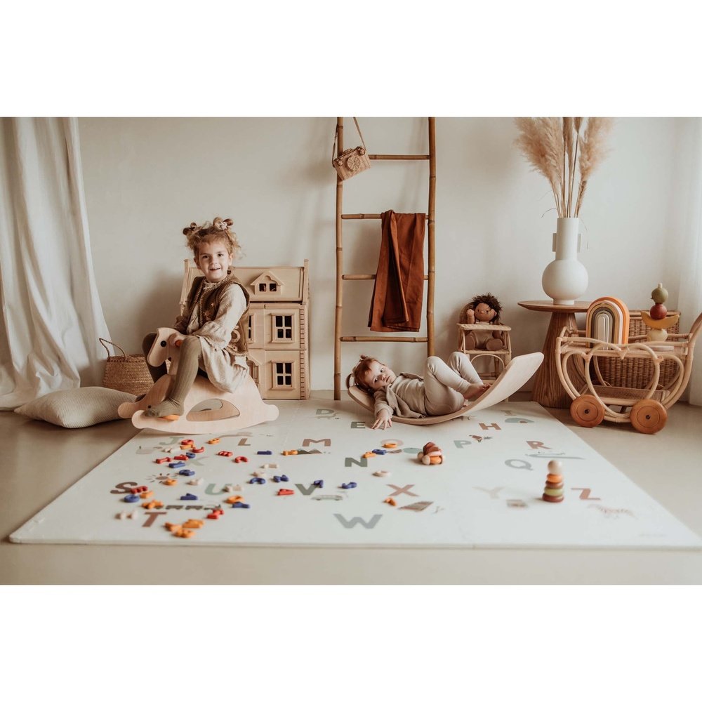 Play&Go Speeltapijt Puzzel - Eevaa 2In1 Puzzelmat/Opbergbox - Alfabet/Terrazzo