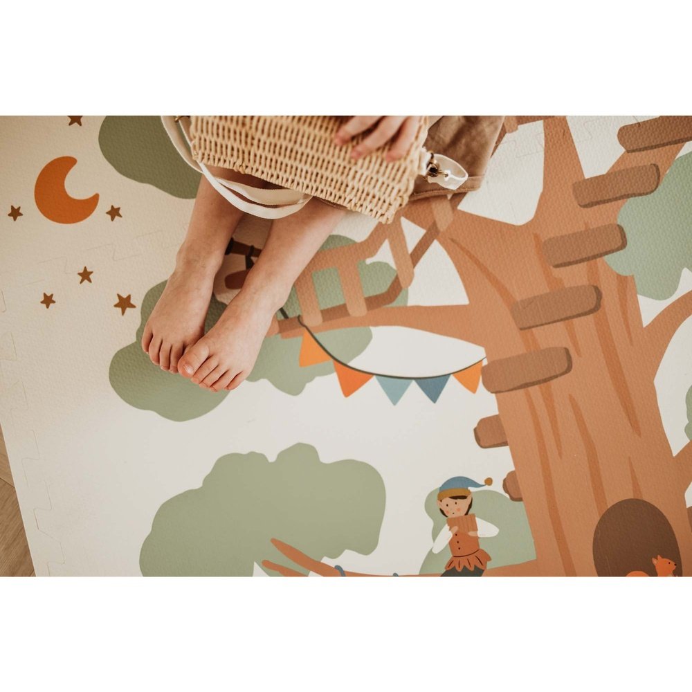 Play&Go Speeltapijt Puzzel - Eevaa 2In1 Puzzelmat/Opbergbox - Treehouse | Foam