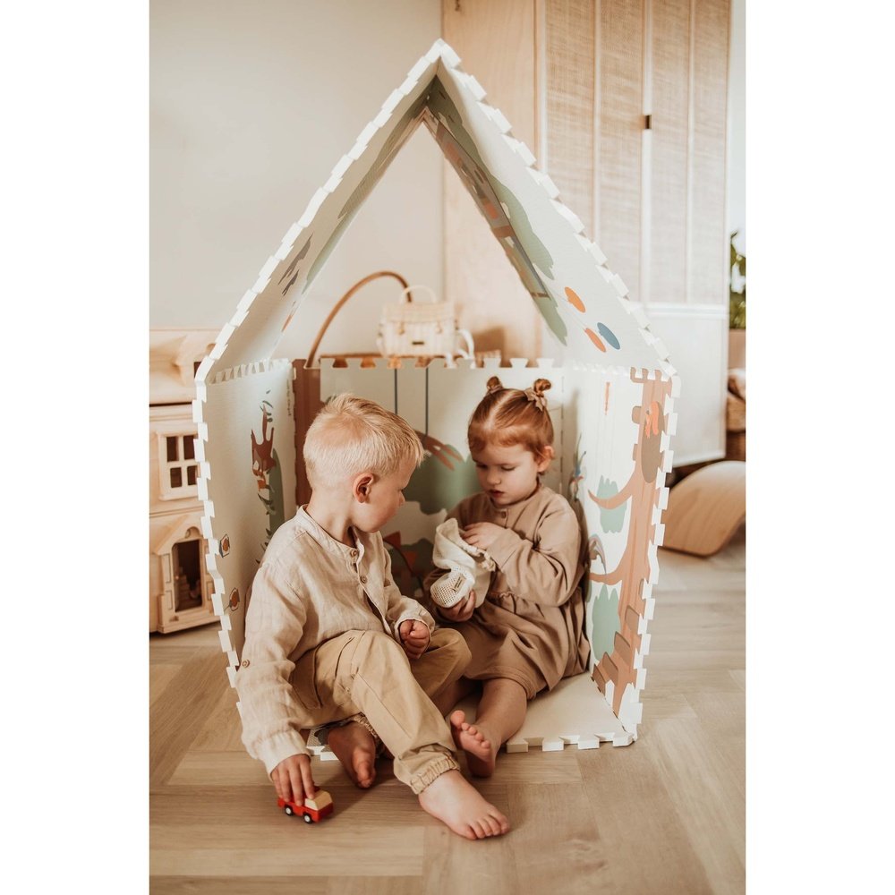 Play&Go Speeltapijt Puzzel - Eevaa 2In1 Puzzelmat/Opbergbox - Treehouse | Foam