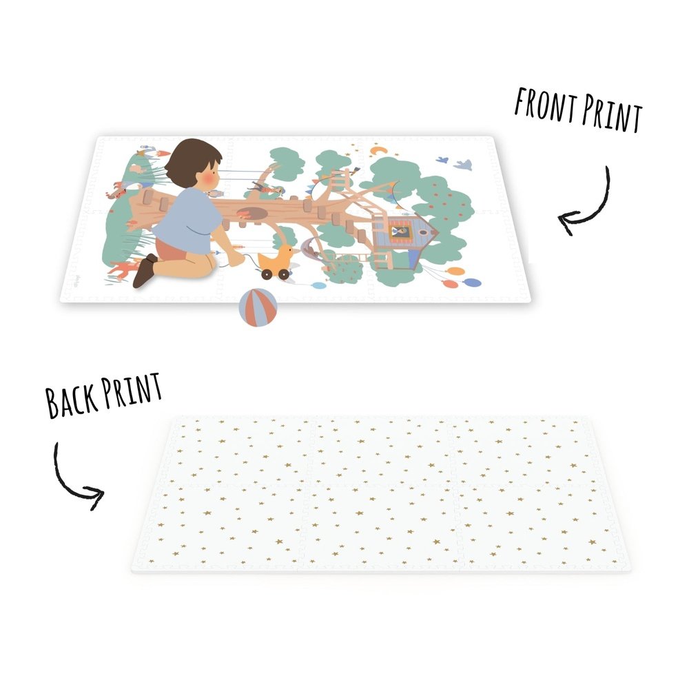 Play&Go Speeltapijt Puzzel - Eevaa 2In1 Puzzelmat/Opbergbox - Treehouse | Foam