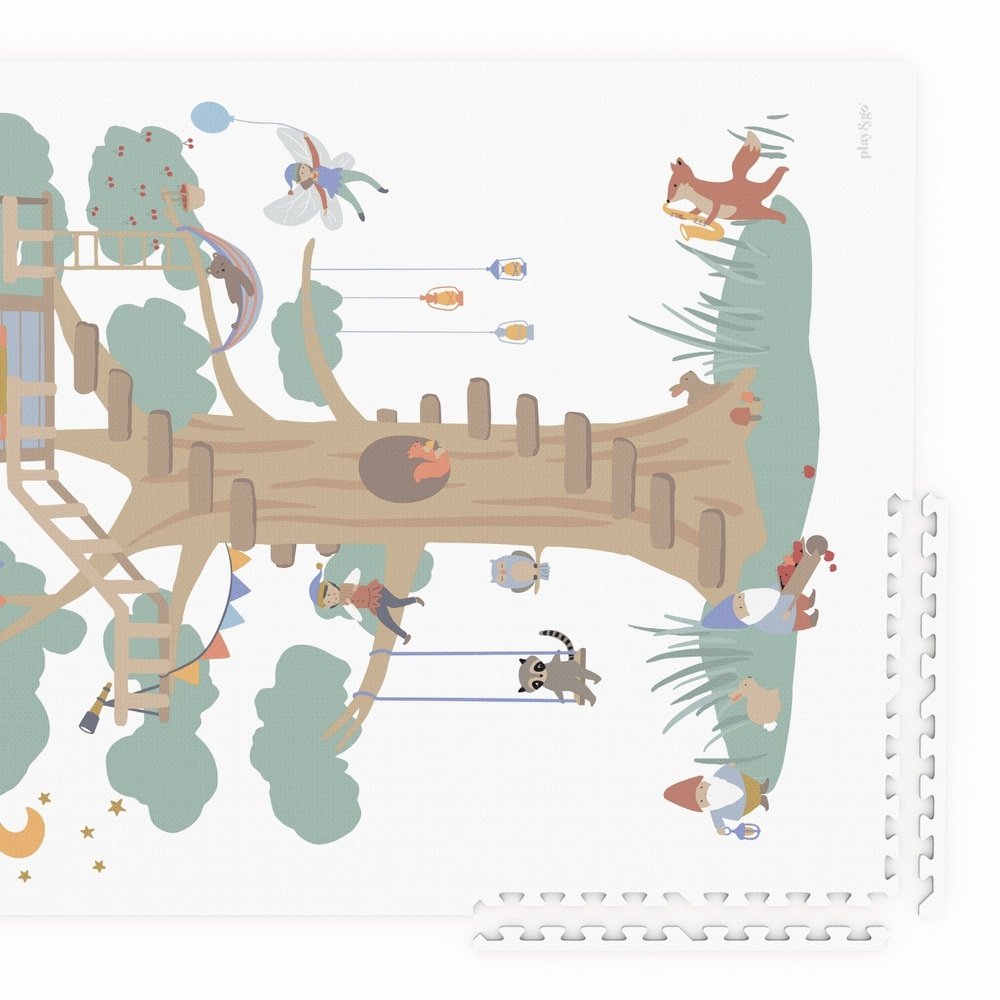 Play&Go Speeltapijt Puzzel - Eevaa 2In1 Puzzelmat/Opbergbox - Treehouse | Foam