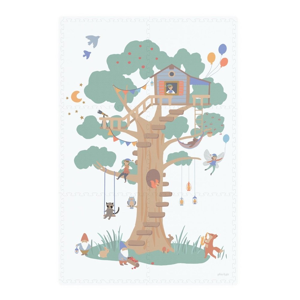 Play&Go Speeltapijt Puzzel - Eevaa 2In1 Puzzelmat/Opbergbox - Treehouse | Foam