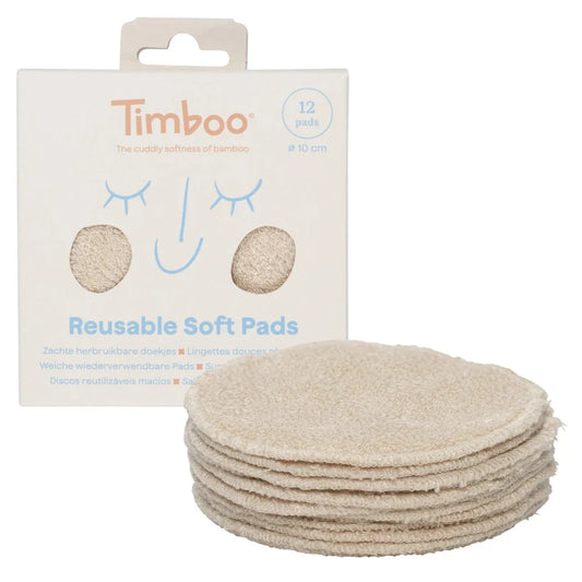 Timboo Herbruikbare Pads Rond (12 doekjes) - Frosted Almond