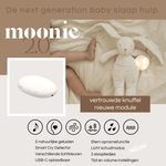 Moonie Konijn The Humming Bunny Organic 2.0 - Polar Natur | Witte Ruis Knuffel Met Lichtje