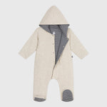 Petit Bateau Effen Gewatteerd Babypakje Met Capuchon En Voetjes