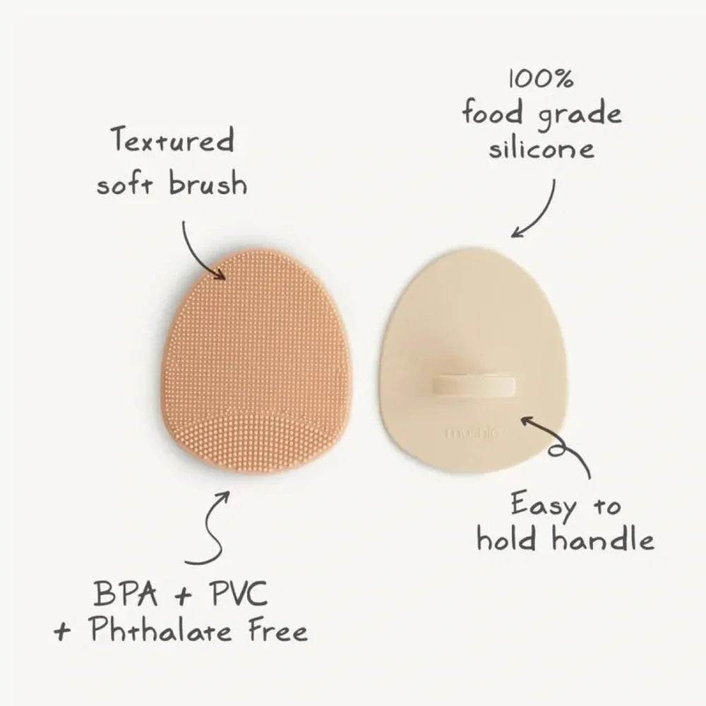 Mushie Badborstel Voor Melkkorstjes - Natural/Cambridge Blue