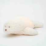 Moonie Knuffel - The Humming Seal Organic 2.0 - Polar Natur | Witte Ruis Zeehond Met Lichtje
