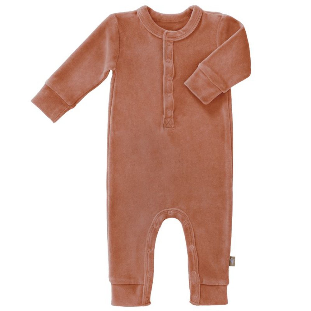 PYJAMA AVEC PIEDS - VELOURS ROSE CENDRE